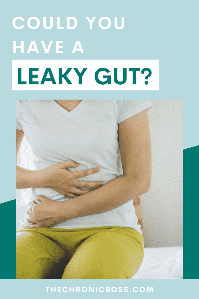 woman holding her painful stomach cramps leaky gut syndrome