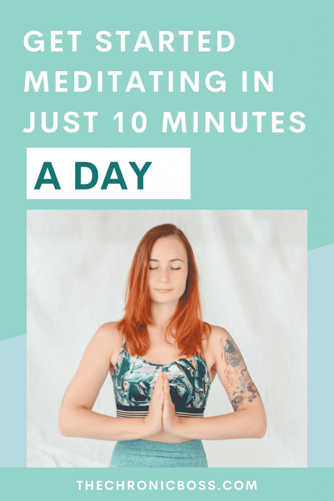 red haired woman meditating for 10 minutes daily