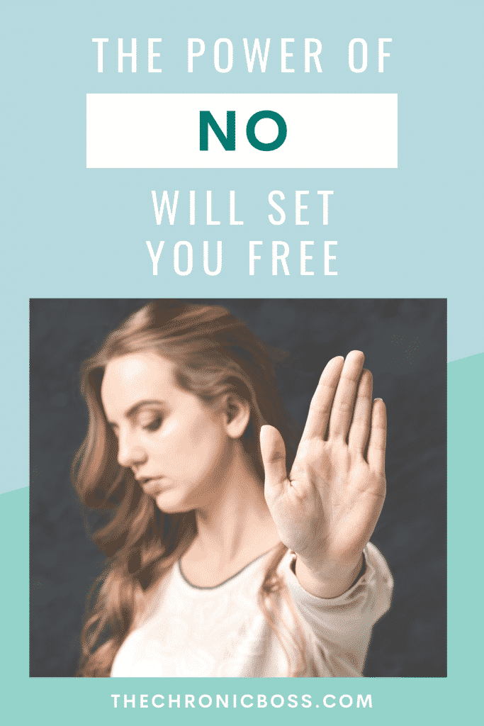 woman holding hand up to say no